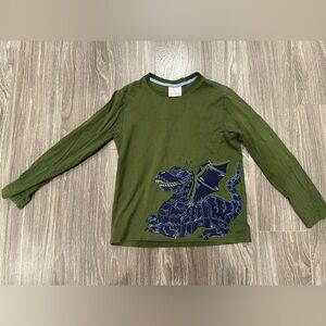 Hanna Andersson Blue Dragon / Green Long Sleeve Shirt | Size 130 (8)